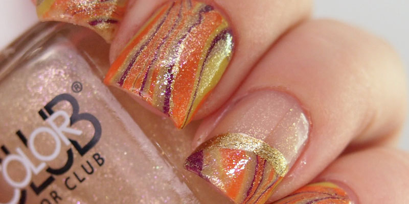#nailartsep: Seasonal Water Marble