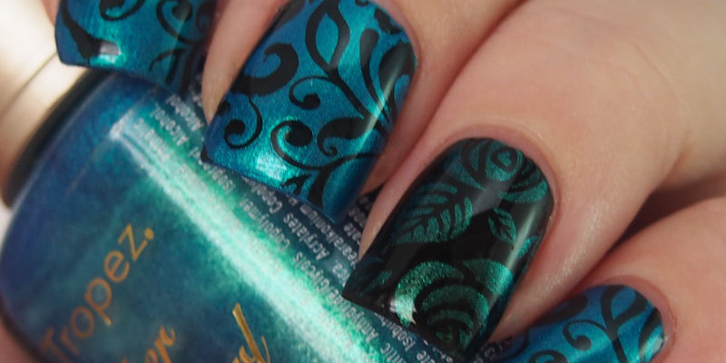 Tropez - Aqua Pearl stamped