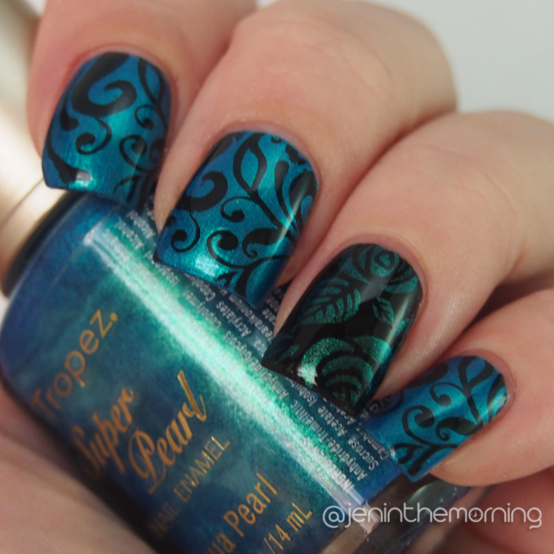 Tropez - Aqua Pearl stamped