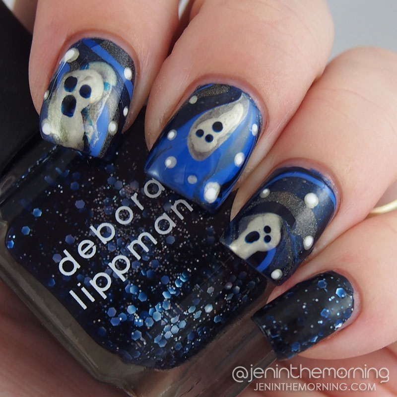 Ghostly blue water marble