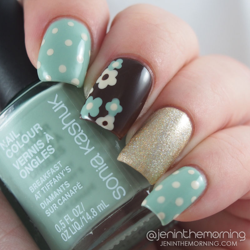 Brown and Blue Floral Dotticure