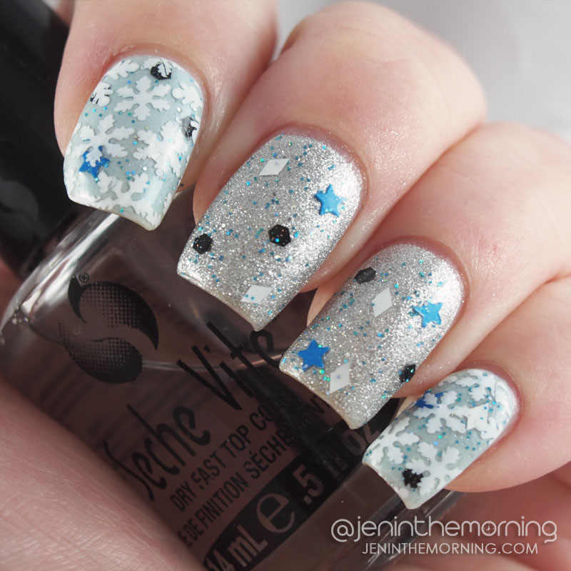 My True Love Creations - Northern Blizzard over silver with stamped accents