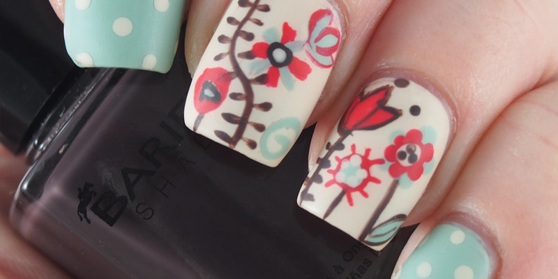 Whimsical floral nails