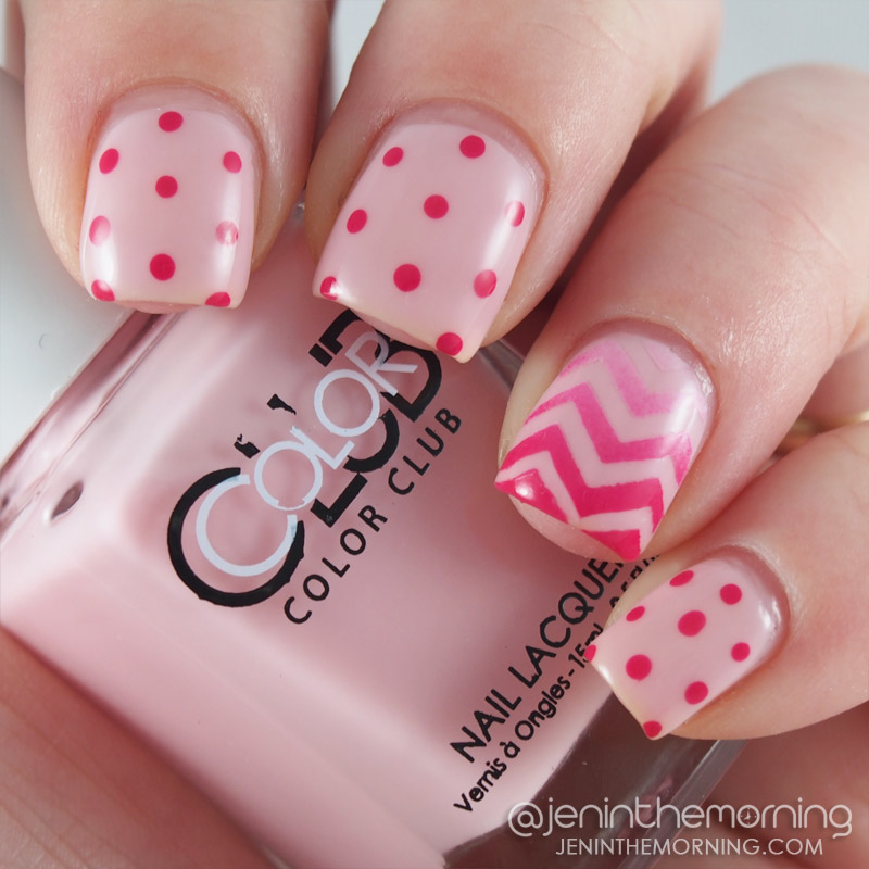 Color Club - Femme a la Mode dotticure and gradient chevron accent