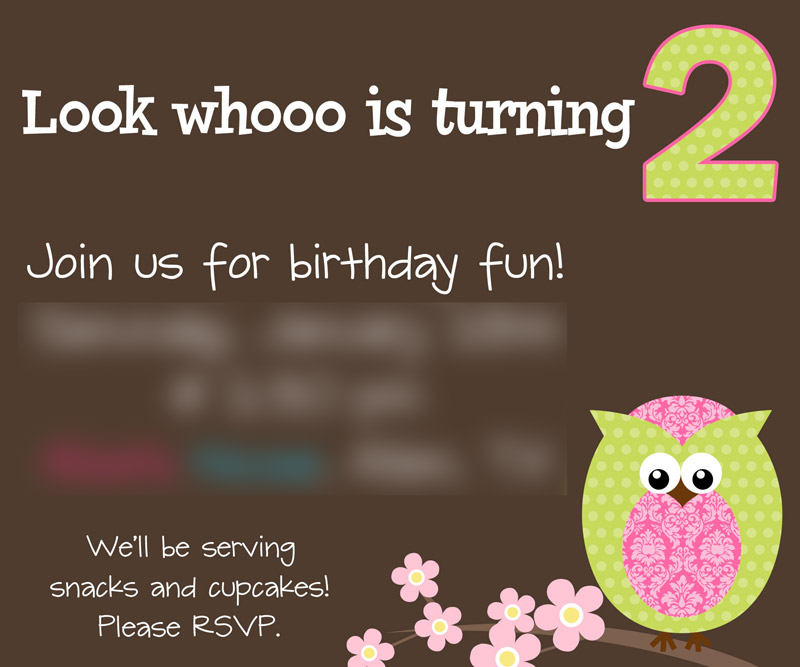 2nd Birthday theme: Owls!