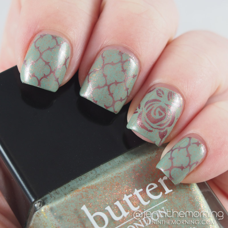 Butter London - Two Fingered Salute stamped with Sally Hansen Copperhead