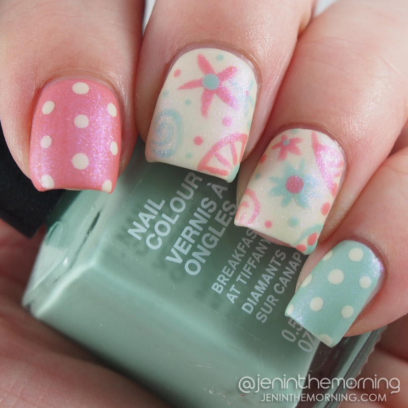 Whimsical Matted Floral Nails