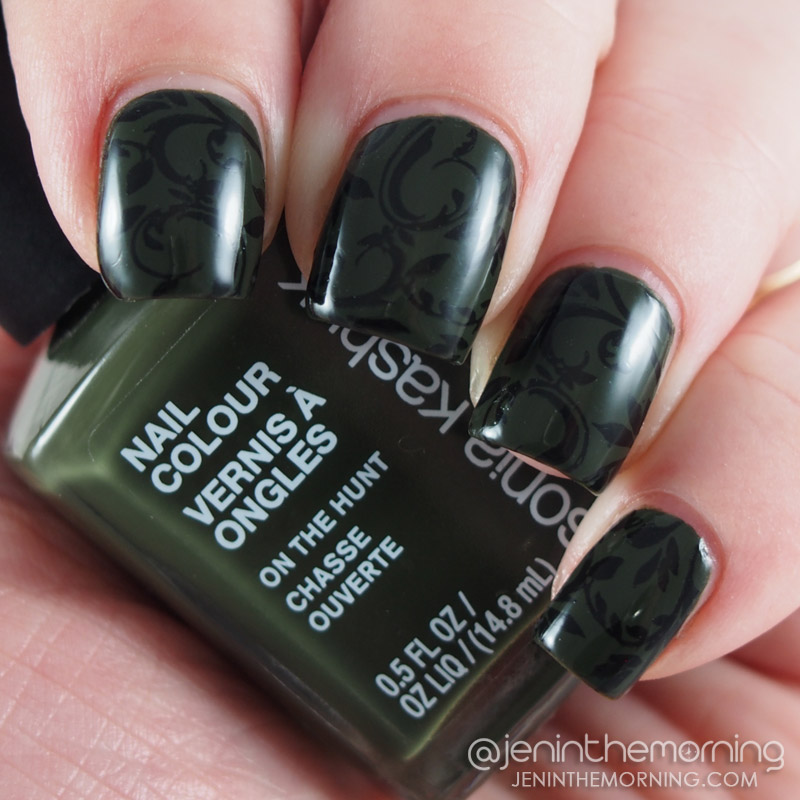 Sonia Kashuk - On the Hunt, stamped with Sinful Colors - Black on Black