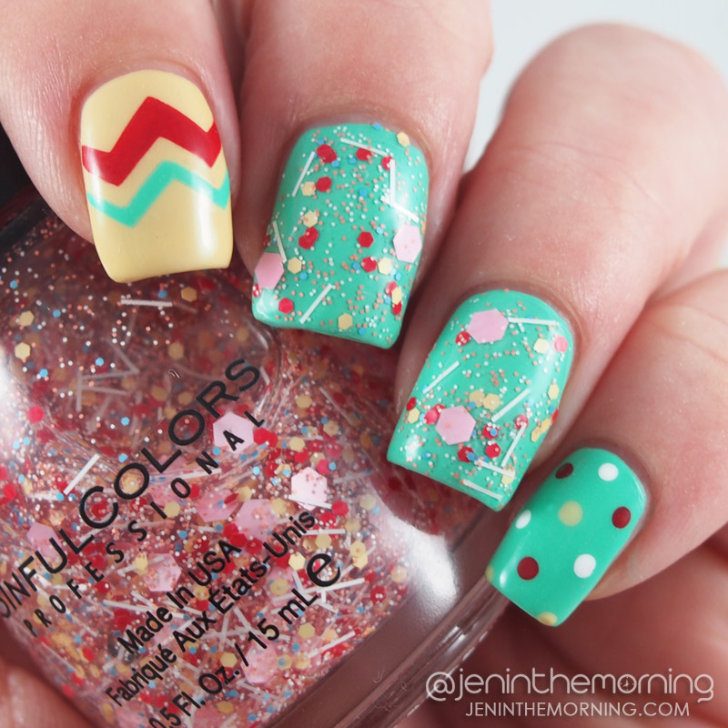 Fiesta Manicure using Sinful Colors - Fierce Fiesta