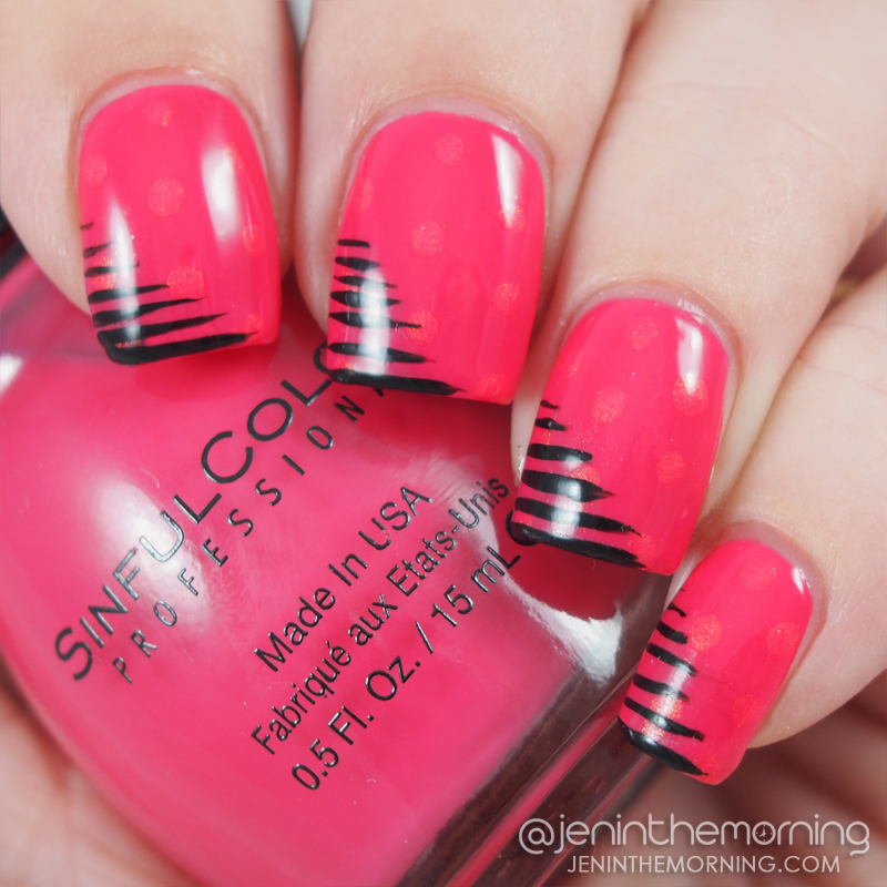 Sinful Colors - Ablaze with accent art in Sinful Colors - Cream Pink and Black on Black