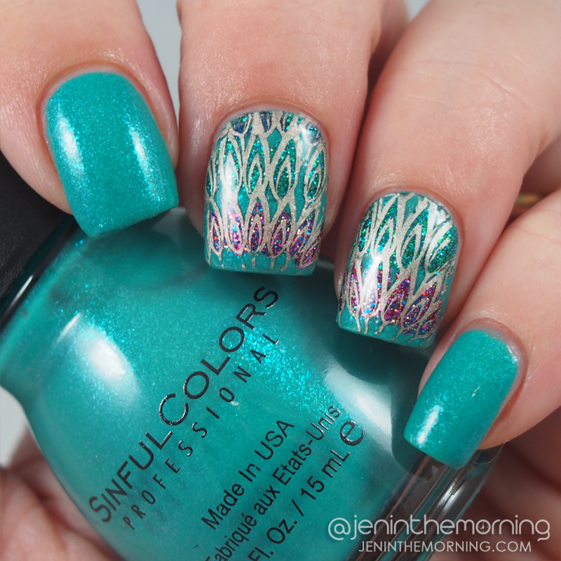 Sinful Colors - Sky Tree with Peacock advanced stamping decal