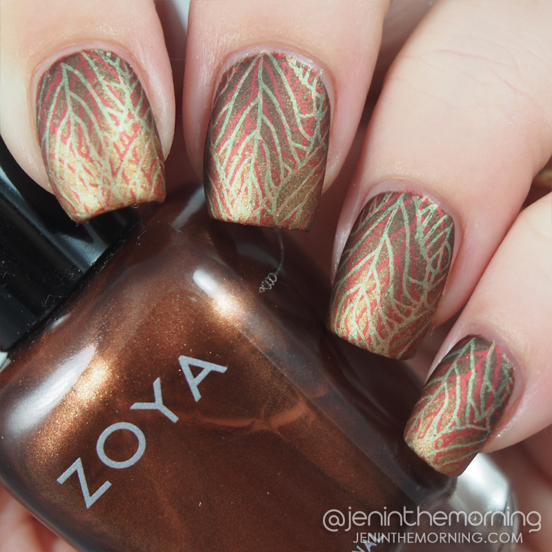 Zoya - Cinnamon with leafy stamping