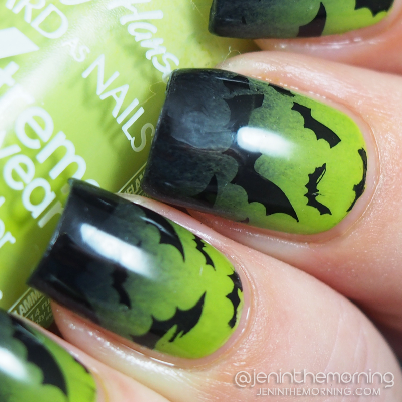 Stamped Bat Gradient Nails