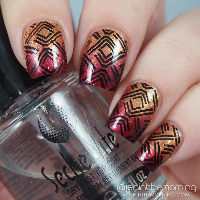 Metallic gradient using Wet n Wild - Burgundy Frost and Tropez Super Pearl - Sunset Pearl