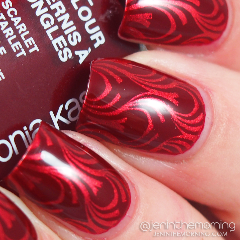 Sonia Kashuk - Scarlet Starlet stamped with M Polish - I Need a Vacation