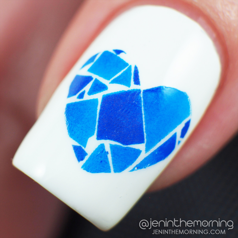 Blue mosaic heart detail
