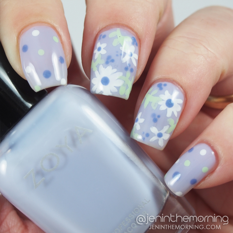 Floral and dotticure mix featuring Zoya - Miley