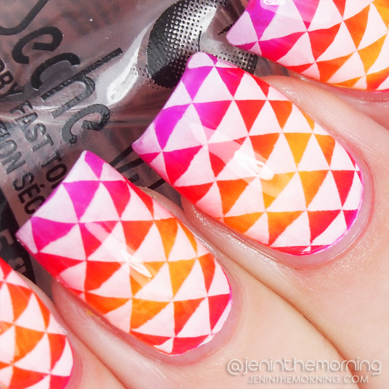 Stamped gradient featuring Color Club neon polishes